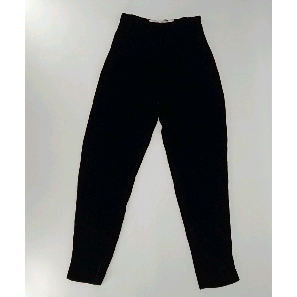 Vintage 80s/90s Paul Alexander Black Silk Blend Velvet Pants High Rise Sz 4